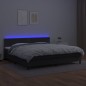 vidaXL Cama box spring colchón y LED cuero sintético negro 200x200 cm vidaXL Cama box spring colchón y LED cuero sintético negro 200x200 cm