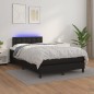vidaXL Cama box spring colchón y LED cuero sintético negro 120x200 cm vidaXL Cama box spring colchón y LED cuero sintético negro 120x200 cm