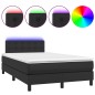 vidaXL Cama box spring colchón y LED cuero sintético negro 120x200 cm vidaXL Cama box spring colchón y LED cuero sintético negro 120x200 cm
