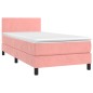 vidaXL Cama box spring colchón y LED terciopelo rosa 90x200 cm vidaXL Cama box spring colchón y LED terciopelo rosa 90x200 cm