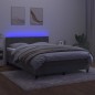 vidaXL Cama box spring colchón y LED terciopelo gris claro 140x190 cm vidaXL Cama box spring colchón y LED terciopelo gris claro 140x190 cm
