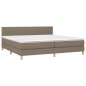 vidaXL Cama box spring con colchón LED tela gris taupe 200x200 cm vidaXL Cama box spring con colchón LED tela gris taupe 200x200 cm