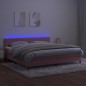 vidaXL Cama box spring colchón y LED terciopelo rosa 200x200 cm vidaXL Cama box spring colchón y LED terciopelo rosa 200x200 cm