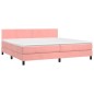 vidaXL Cama box spring colchón y LED terciopelo rosa 200x200 cm vidaXL Cama box spring colchón y LED terciopelo rosa 200x200 cm