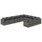 vidaXL Set de muebles de jardín 10 pzas y cojines ratán sintético gris vidaXL Set de muebles de jardín 10 pzas y cojines ratán sintético gris