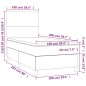 vidaXL Cama box spring colchón y luces LED tela gris claro 100x200 cm vidaXL Cama box spring colchón y luces LED tela gris claro 100x200 cm