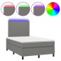 vidaXL Cama box spring con colchón y LED tela gris oscuro 120x200 cm vidaXL Cama box spring con colchón y LED tela gris oscuro 120x200 cm