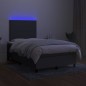 vidaXL Cama box spring con colchón y LED tela gris oscuro 120x200 cm vidaXL Cama box spring con colchón y LED tela gris oscuro 120x200 cm