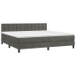 vidaXL Cama box spring colchón y LED terciopelo gris oscuro 200x200 cm vidaXL Cama box spring colchón y LED terciopelo gris oscuro 200x200 cm