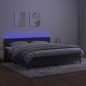vidaXL Cama box spring colchón y LED terciopelo gris oscuro 200x200 cm vidaXL Cama box spring colchón y LED terciopelo gris oscuro 200x200 cm