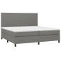 vidaXL Cama box spring colchón y luces LED tela gris claro 200x200 cm vidaXL Cama box spring colchón y luces LED tela gris claro 200x200 cm