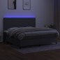 vidaXL Cama box spring colchón y luces LED tela gris claro 200x200 cm vidaXL Cama box spring colchón y luces LED tela gris claro 200x200 cm