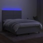 vidaXL Cama box spring colchón y luces LED tela gris claro 140x190 cm vidaXL Cama box spring colchón y luces LED tela gris claro 140x190 cm