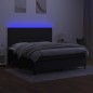 vidaXL Cama box spring colchón y luces LED tela negro 180x200 cm vidaXL Cama box spring colchón y luces LED tela negro 180x200 cm