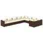 vidaXL Set muebles de jardín 9 piezas y cojines ratán sintético marrón vidaXL Set muebles de jardín 9 piezas y cojines ratán sintético marrón