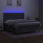 vidaXL Cama box spring colchón y luces LED tela gris oscuro 160x200 cm vidaXL Cama box spring colchón y luces LED tela gris oscuro 160x200 cm
