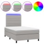 vidaXL Cama box spring con colchón tela y LED gris claro 120x200 cm vidaXL Cama box spring con colchón tela y LED gris claro 120x200 cm