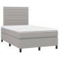 vidaXL Cama box spring con colchón tela y LED gris claro 120x200 cm vidaXL Cama box spring con colchón tela y LED gris claro 120x200 cm