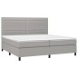 vidaXL Cama box spring con colchón tela y LED gris claro 200x200 cm vidaXL Cama box spring con colchón tela y LED gris claro 200x200 cm