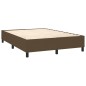 vidaXL Cama box spring colchón luces LED tela marrón oscuro 140x200cm vidaXL Cama box spring colchón luces LED tela marrón oscuro 140x200cm