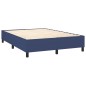 vidaXL Cama box spring colchón y luces LED tela azul 140x190 cm vidaXL Cama box spring colchón y luces LED tela azul 140x190 cm