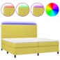 vidaXL Cama box spring colchón y luces LED tela verde 200x200 cm vidaXL Cama box spring colchón y luces LED tela verde 200x200 cm