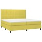 vidaXL Cama box spring colchón y luces LED tela verde 200x200 cm vidaXL Cama box spring colchón y luces LED tela verde 200x200 cm