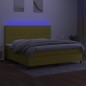vidaXL Cama box spring colchón y luces LED tela verde 200x200 cm vidaXL Cama box spring colchón y luces LED tela verde 200x200 cm