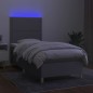 vidaXL Cama box spring colchón y luces LED tela gris claro 90x200 cm vidaXL Cama box spring colchón y luces LED tela gris claro 90x200 cm