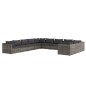 vidaXL Set de muebles de jardín 11 pzas y cojines ratán sintético gris vidaXL Set de muebles de jardín 11 pzas y cojines ratán sintético gris