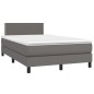 vidaXL Cama box spring colchón y LED cuero sintético gris 120x200 cm