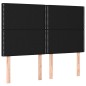 vidaXL Cama box spring colchón y luces LED tela negro 140x200 cm