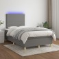 vidaXL Cama box spring con colchón y LED tela gris oscuro 120x200 cm vidaXL Cama box spring con colchón y LED tela gris oscuro 120x200 cm