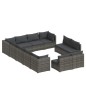 vidaXL Set de muebles de jardín 12 pzas cojines ratán sintético gris vidaXL Set de muebles de jardín 12 pzas cojines ratán sintético gris