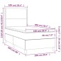 vidaXL Cama box spring colchón y luces LED tela crema 100x200 cm vidaXL Cama box spring colchón y luces LED tela crema 100x200 cm