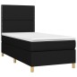 vidaXL Cama box spring colchón y luces LED tela negro 90x200 cm