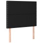 vidaXL Cama box spring colchón y luces LED tela negro 90x200 cm