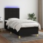 vidaXL Cama box spring colchón y luces LED tela negro 90x190 cm vidaXL Cama box spring colchón y luces LED tela negro 90x190 cm