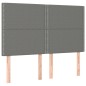 vidaXL Cama box spring colchón y luces LED tela gris oscuro 140x190 cm