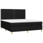 vidaXL Cama box spring colchón y luces LED tela negro 160x200 cm vidaXL Cama box spring colchón y luces LED tela negro 160x200 cm