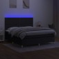 vidaXL Cama box spring colchón y luces LED tela negro 160x200 cm vidaXL Cama box spring colchón y luces LED tela negro 160x200 cm