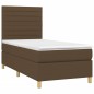 vidaXL Cama box spring colchón luces LED tela marrón oscuro 100x200cm vidaXL Cama box spring colchón luces LED tela marrón oscuro 100x200cm