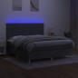 vidaXL Cama box spring colchón y luces LED tela gris oscuro 180x200 cm vidaXL Cama box spring colchón y luces LED tela gris oscuro 180x200 cm