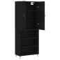 vidaXL Aparador alto madera contrachapada negro 69,5x34x180 cm vidaXL Aparador alto madera contrachapada negro 69,5x34x180 cm
