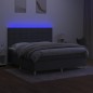 vidaXL Cama box spring colchón y luces LED tela gris oscuro 160x200 cm vidaXL Cama box spring colchón y luces LED tela gris oscuro 160x200 cm
