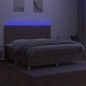 vidaXL Cama box spring colchón y luces LED tela gris taupe 200x200 cm vidaXL Cama box spring colchón y luces LED tela gris taupe 200x200 cm