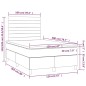 vidaXL Cama box spring con colchón y LED tela gris taupe 120x200 cm