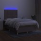 vidaXL Cama box spring con colchón y LED tela gris taupe 120x200 cm vidaXL Cama box spring con colchón y LED tela gris taupe 120x200 cm