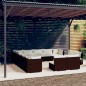 vidaXL Set de muebles de jardín 13 pzas cojines ratán sintético marrón