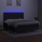 vidaXL Cama box spring colchón y luces LED tela negro 180x200 cm vidaXL Cama box spring colchón y luces LED tela negro 180x200 cm
